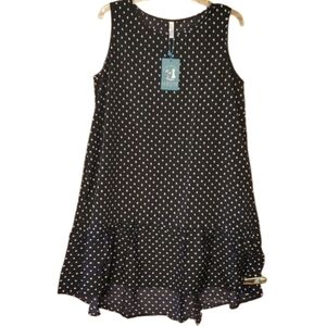 Lilbetter Womans‎ Sleeveless Black & White Polka Dot Midi Dress